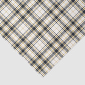 タータンチェック-アイボリーマスタード金ゴールドとグラファイト 薄葉紙 (詳細)