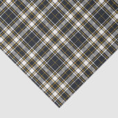 タータンチェック – グラファイトアイボリーとマスタード金ゴールド 薄葉紙 (詳細)