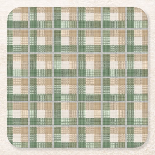 タータンチェック スクエアペーパーコースター (正面)