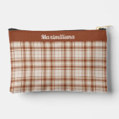 タータンチェック – セメントブラウン – 小包帯 アクセサリーポーチ (裏面)