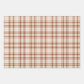 タータンチェック – セメント燃焼シエナ素朴金ゴールド ラッピングペーパーシート (正面2)