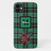 タータンチェック-バラと黒と緑の電話ケース Case-Mate iPhoneケース (裏面)