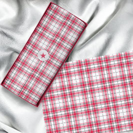 タータンチェック – ホワイトレッド 薄葉紙