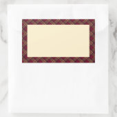 タータンチェック（ワインレッド）        長方形シール (バッグ)