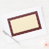 タータンチェック（ワインレッド）        長方形シール (封筒)