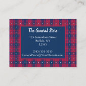 タータンチェック – 愛国心 – 赤青白星強大 名刺 (裏面)