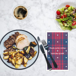 タータンチェック – 愛国的 – レッドブルーホワイトスターズのナプキンス