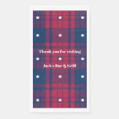 タータンチェック – 愛国的 – レッドブルーホワイトスターズのナプキンス (正面)