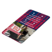 タータンチェック – 愛国的 – 赤青の白い星写真 マグネット (左側)