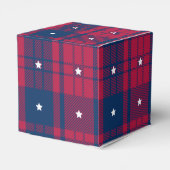 タータンチェック – 愛国的 – 赤青ホワイトスターズハート フェイバーボックス (裏面サイド)