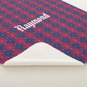 タータンチェック – 愛国的 – 赤青ホワイトスターズ シェルパブランケット (3/4)