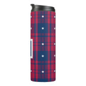 タータンチェック – 愛国的 – 赤青ホワイトスターズ タンブラー (回転右)