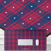 タータンチェック – 愛国的 – 赤青ホワイトスターズ デスクマット