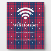 タータンチェック – 愛国的 – 赤青ホワイトスターズ フォトプラーク (正面)