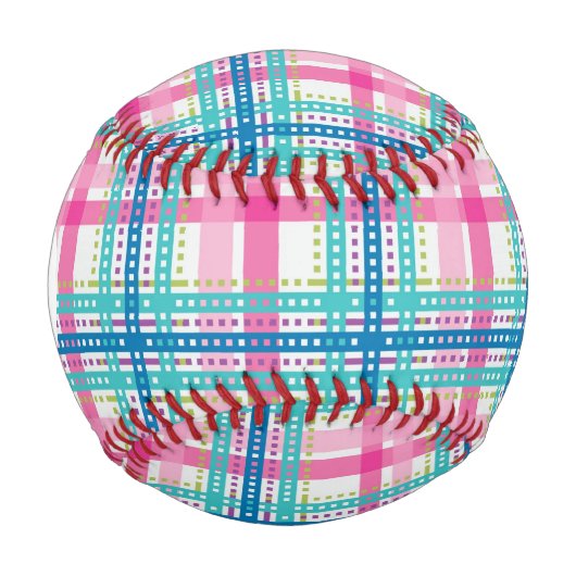 タータンチェック、格子模様 野球ボール (正面)