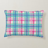 タータンチェック、格子縞パターン アクセントクッション (裏面)