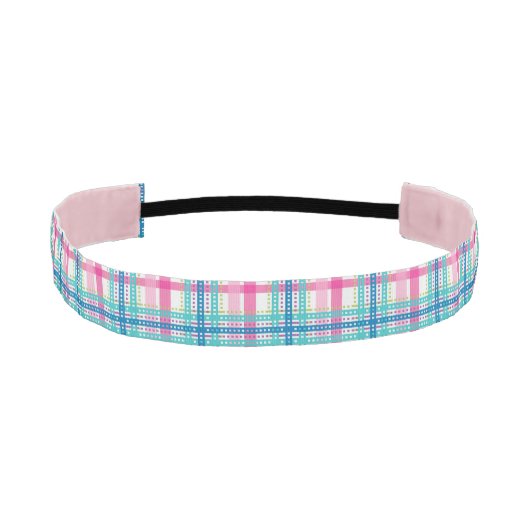 タータンチェック、格子縞パターン アスレチックヘッドバンド (正面)