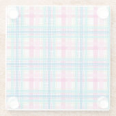 タータンチェック、格子縞パターン ガラスコースター (裏面)