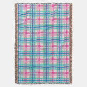 タータンチェック、格子縞パターン スローブランケット (正面縦)