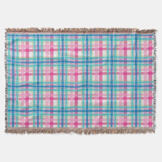 タータンチェック、格子縞パターン スローブランケット (正面)