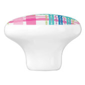 タータンチェック、格子縞パターン セラミックノブ (側面)