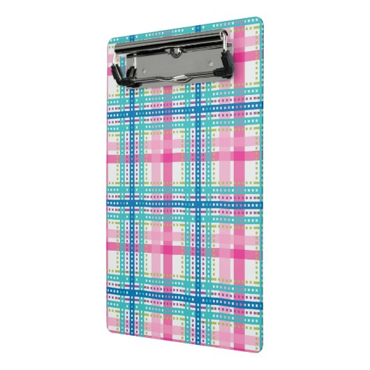 タータンチェック、格子縞パターン ミニクリップボード (アングル2)