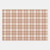 タータンチェック – 燃えたシエナ素朴-金ゴールド – セメント – テラコッタ ラッピングペーパーシート (正面3)