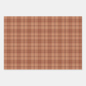 タータンチェック – 燃えたシエナ素朴-金ゴールド – セメント – テラコッタ ラッピングペーパーシート (正面2)