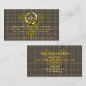 タータンチェック、王室の金ゴールドリングや輪、ベンチャーキャピタリスト 名刺 (正面/裏面)
