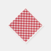 タータンチェック（白と赤） スタンダードカクテルナプキン (角)