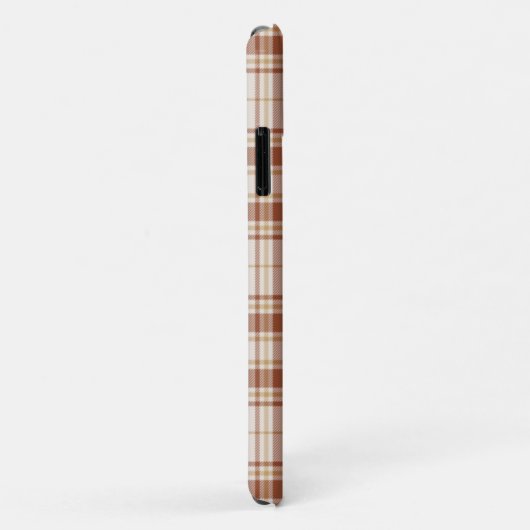 タータンチェック-素朴ブラウンとセメントのホワイトフォンケース Case-Mate iPhoneケース (裏面/右)