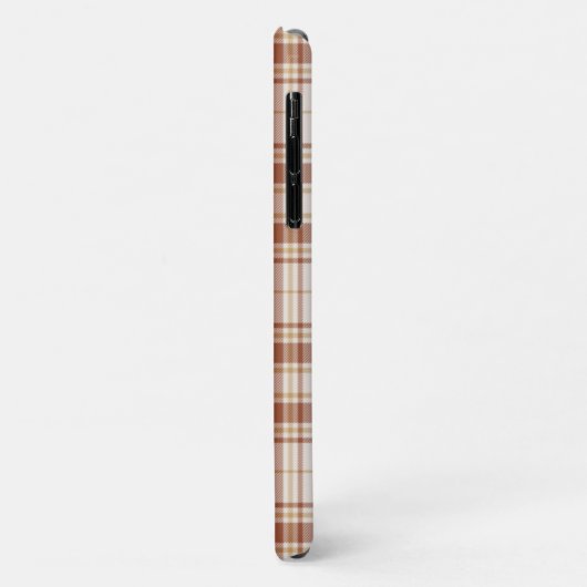タータンチェック-素朴ブラウンとセメントのホワイトフォンケース Case-Mate iPhoneケース (裏面/左)