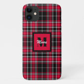 タータンチェック – 黒Lumberjack赤とオフホワイト Case-Mate iPhoneケース (裏面)