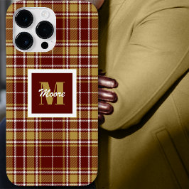 タータンチェック- Russet Red Off白とカラメル金ゴールド Case-Mate iPhone 14 Pro Maxケース