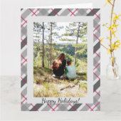 タータンチェックBalmoralブラックグレーブルゴーニュ1枚 カード (黄色い花)