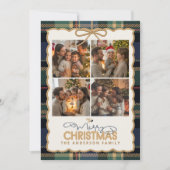 タータンボーダー　クリスマス　４枚　テンプレート　ID1141B シーズンカード (正面)