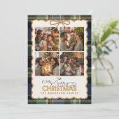 タータンボーダー　クリスマス　４枚　テンプレート　ID1141B シーズンカード (スタンド正面)