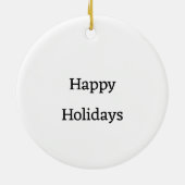 タータン柄のクリスマスブラックホワイトモノグラム セラミックオーナメント (裏面)