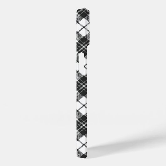 タータン柄のクリスマスブラックホワイトモノグラム Case-Mate iPhoneケース (裏面 / 右)