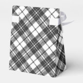 タータン柄のホリデーシーズン クリスマス ブラック＆ホワイト フェイバーボックス (裏面サイド)