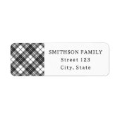 タータン柄のホリデーシーズン クリスマス ブラック&ホワイト ラベル (正面)