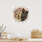 タータン柄の小麦色と黒のスコティー ポスター (キッチン)