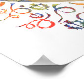 タータン柄の小麦色と黒のスコティー ポスター (角)