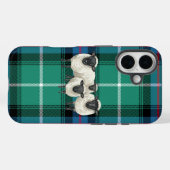 タータン柄の背景にスコットランドの羊の携帯カバー Case-Mate iPhoneケース (裏面 (横))