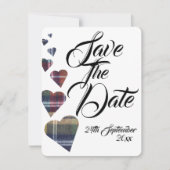 タータン ウェディング セーブ ザ デート 招待状 (正面)