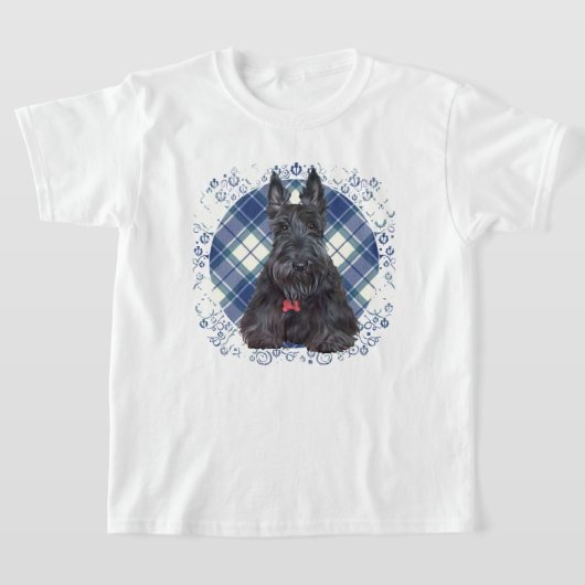タータン スコティッシュ テリア Tシャツ (レイダウン)