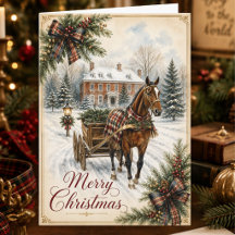 タータン・チェックの馬 カントリー・クリスマス