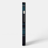 タータン チェック柄 ティール iPhoneケース (左側面)
