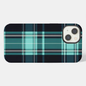 タータン チェック柄 ティール iPhoneケース (裏面横)