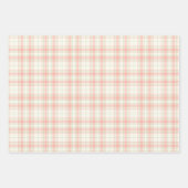 タータン - ディープピンク - サググリーン - エクストラライトアイボリー ラッピングペーパーシート (正面3)